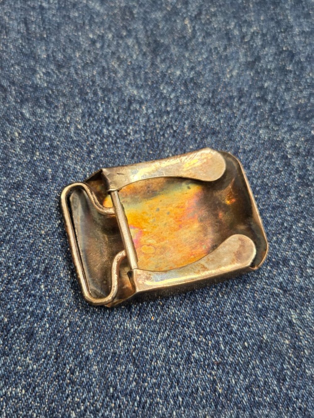 Antique Siam Sterling Silver Niello Thailand Buddha Belt Buckle 17g .925 - Picture 8 of 8